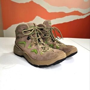 Lowa Bora GTX‎ QC Hiking Boot Women's 8.5 Stone/Green Outdoor Hiking